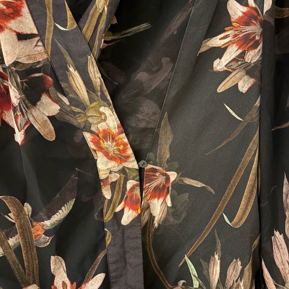 ALLSAINTS Elsie Kuroyuri Kimono Open Front Wrap Blouse Size 4 Feminine Luxury - Picture 7 of 14